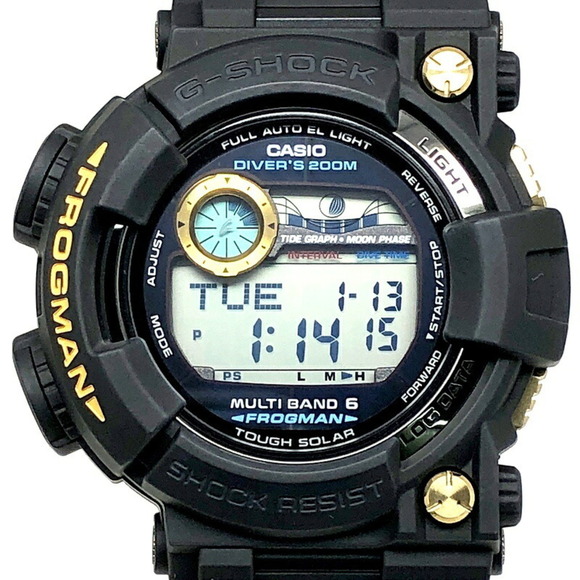 G-SHOCK CASIO FROGMAN GWF-1000G-1 Radio-Controlled Solar Watch Black and Gol...